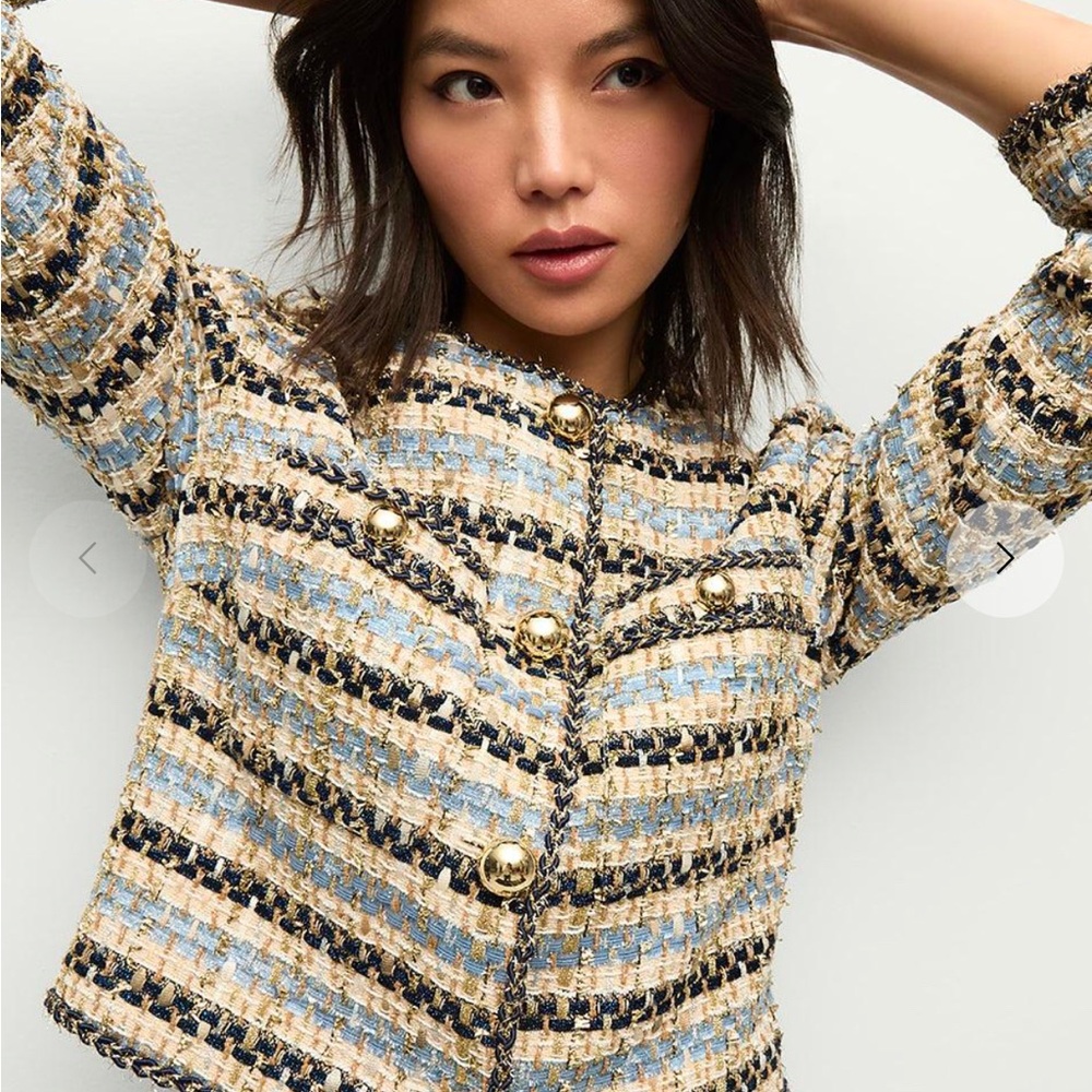 2025 Authentic Veronica Beard Sumira Metallic Tweed Jacket $998